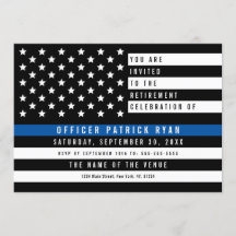 Police Thin Blue Line American Flag Retirement