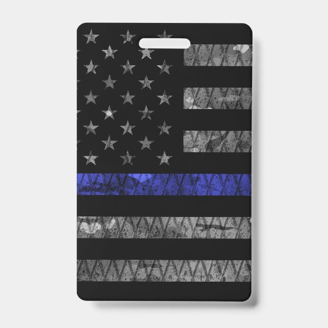 Police Thin Blue Line Flag Ausweis (Vorderseite)