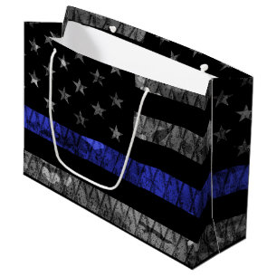 Police Thin Blue Line Flag Große Geschenktüte