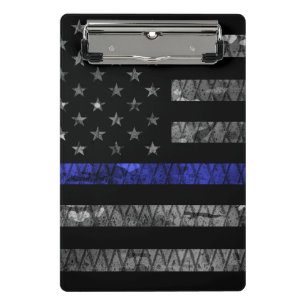 Police Thin Blue Line Flag Mini Klemmbrett