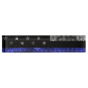 Police Thin Blue Line Flag Namensplakette