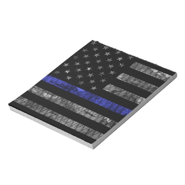 Police Thin Blue Line Flag Notizblock (Rotiert)