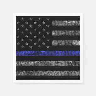 Police Thin Blue Line Flag Serviette