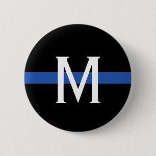 Police Thin Blue Line Monogram Button