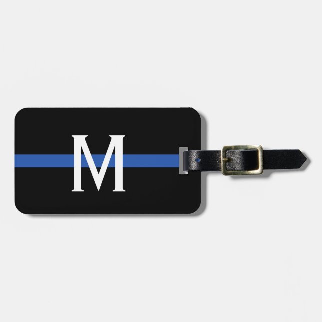 Police Thin Blue Line Monogram Gepäckanhänger (Vorderseite horizontal)