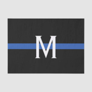 Police Thin Blue Line Monogram Seidenpapier
