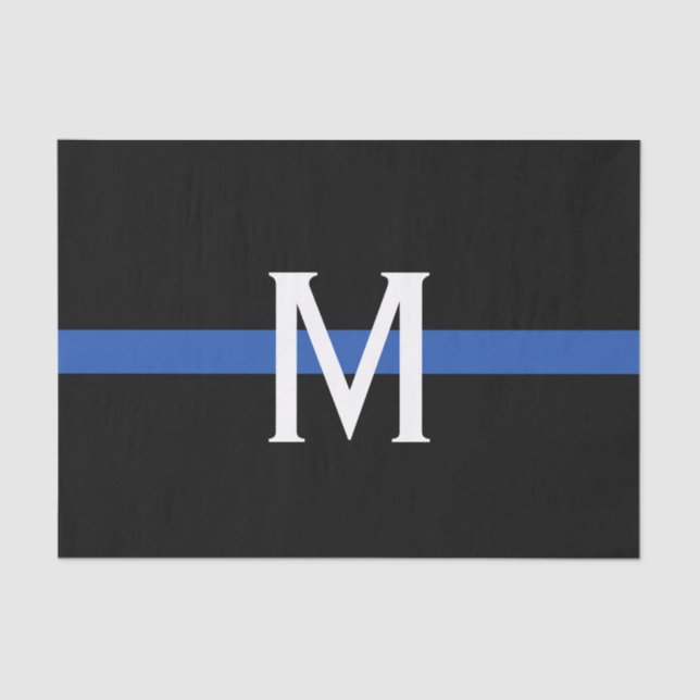 Police Thin Blue Line Monogram Seidenpapier (Vorderseite)
