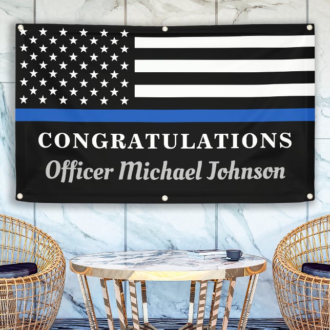 Police Thin Blue Line Persönliche Glückwünsche Banner (Von Creator hochgeladen)