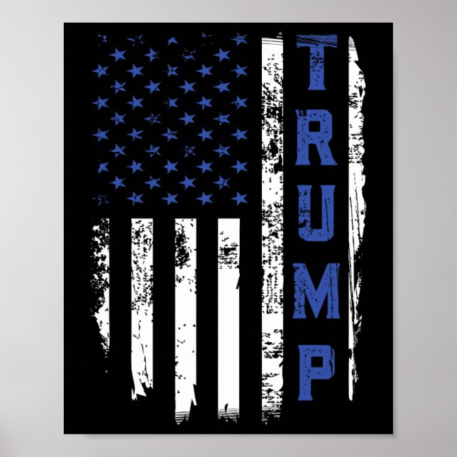 Police Thin Blue Line republikanischer Polizist US Poster (Vorne)