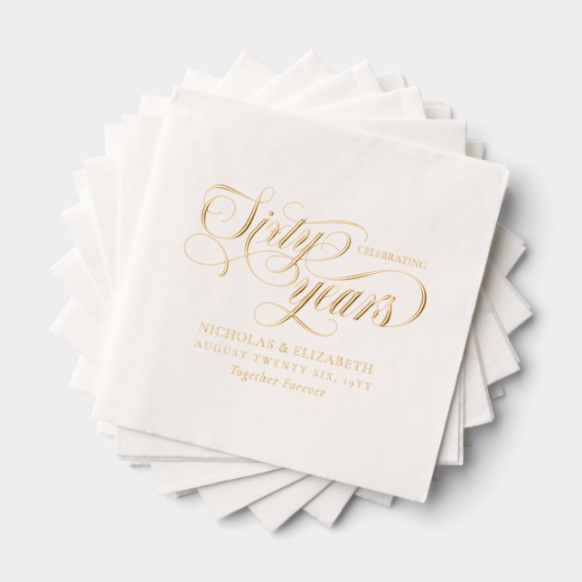 Polices Gold Foil Ajouter des noms 60e anniversair (Insitu (empilé))