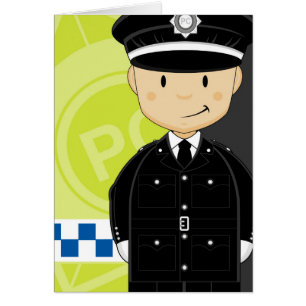 Policier mignon des Anglais de bande dessinée