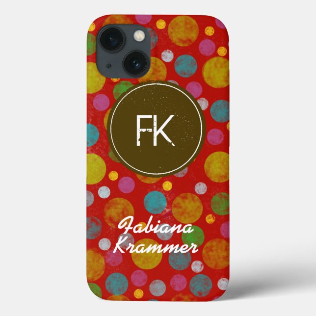 polierbare Polka-Punkte Case-Mate iPhone Hülle (Rückseite)