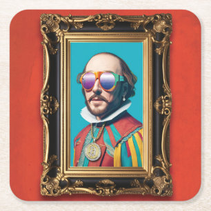 Polieren von Shakespeare Rechteckiger Pappuntersetzer