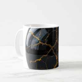 Polierte Obsidian-Kugel mit den Adern geschmolzene Kaffeetasse