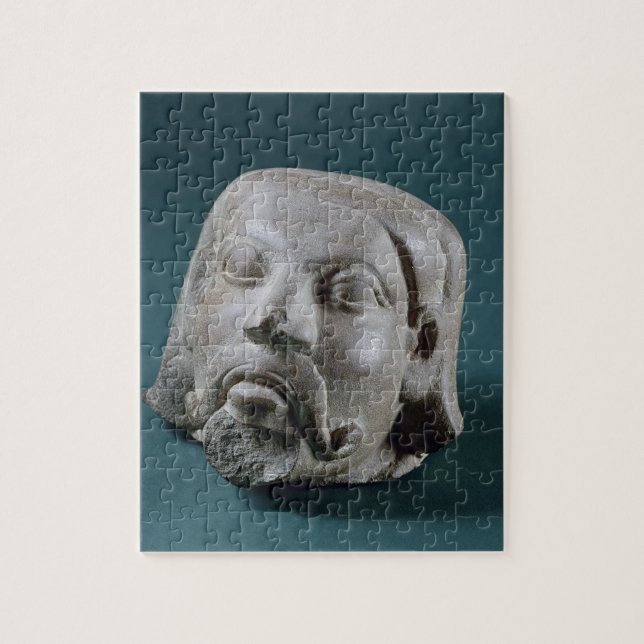 Polierter Sandsteinkopf eines Ausländers, Sarnath, (Vertikal)