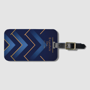 Poliertes Navy-Gold-Chevron personalisiert Gepäckanhänger