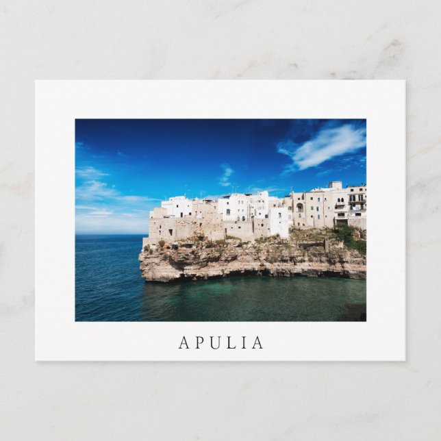 Polignano a Mare ist ein typisches Dorf in Apulien Postkarte (Vorderseite)