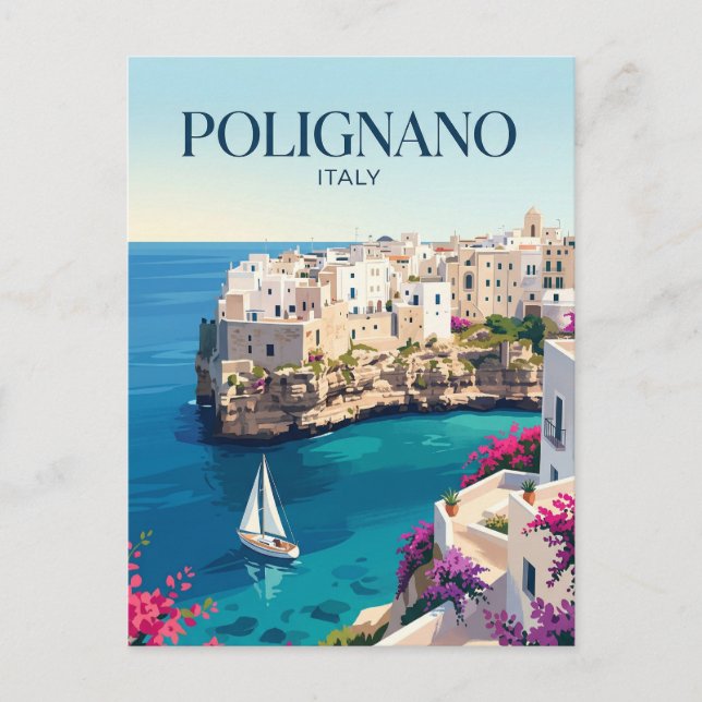 Polignano a Mare Italien Postkarte (Vorderseite)