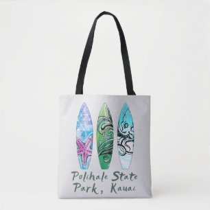 Polihale Kauai Watercolor Surfboards Tasche