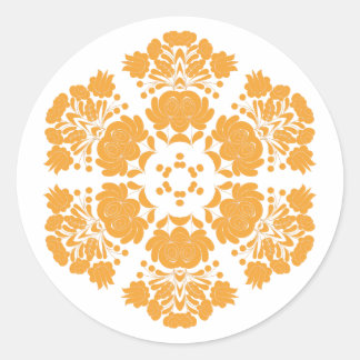 Polish design flowers runder aufkleber