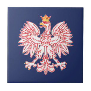 Polish Eagle Outlined In Red Fliese