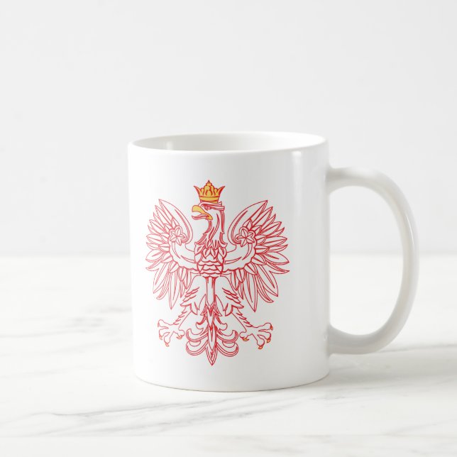 Polish Eagle Outlined In Red Kaffeetasse (Rechts)