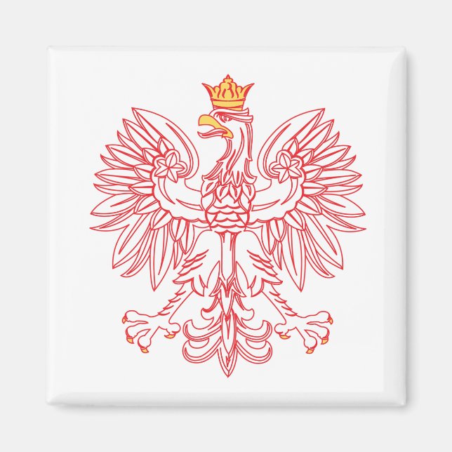 Polish Eagle Outlined In Red Magnet (Vorne)
