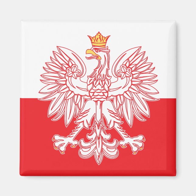 Polish Eagle Outlined In Red Magnet (Vorne)