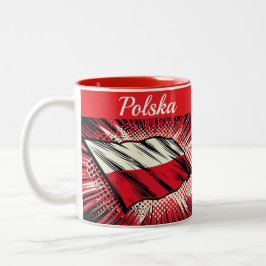 Polish flag coffee Mug Zweifarbige Tasse