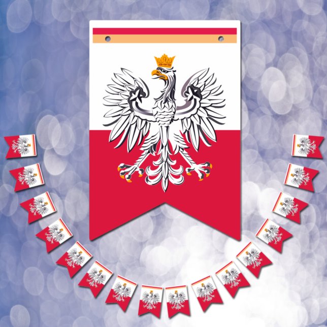 Polish Flag & Party Poland Eagle Banners /Weddings Wimpelkette (Von Creator hochgeladen)