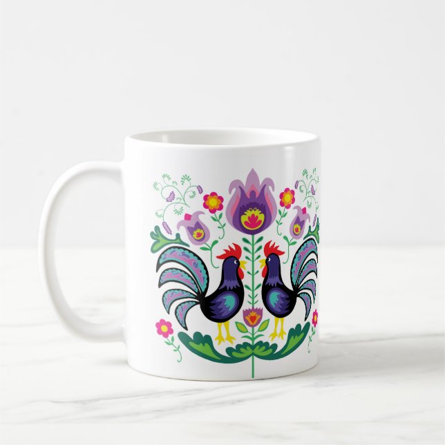Polish Folk Art Wycinanki Mug Kaffeetasse (Links)