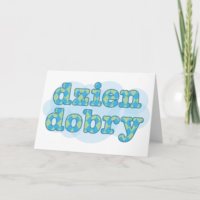 polish Hello - dzien dobry Raute Karte (Vorderseite)