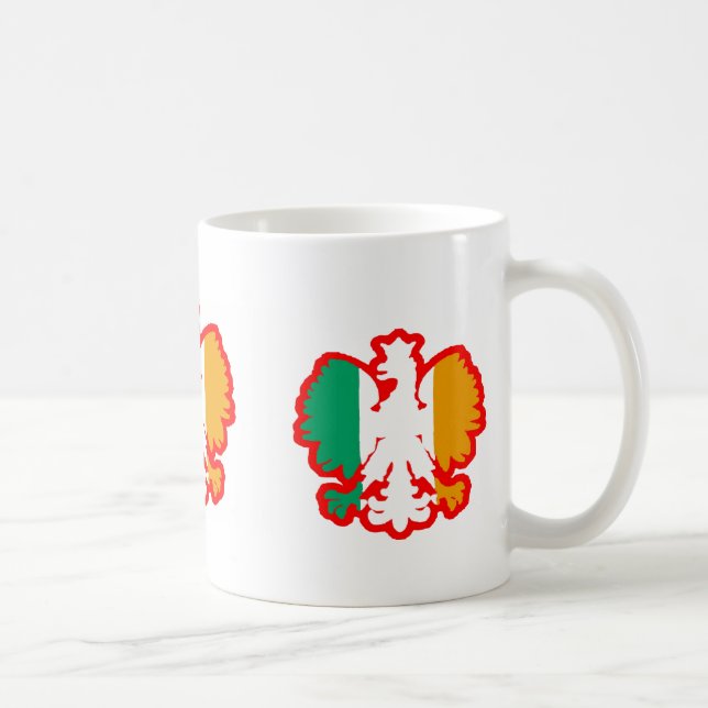 POLISH/IRISH FLAGGE KAFFEETASSE (Rechts)