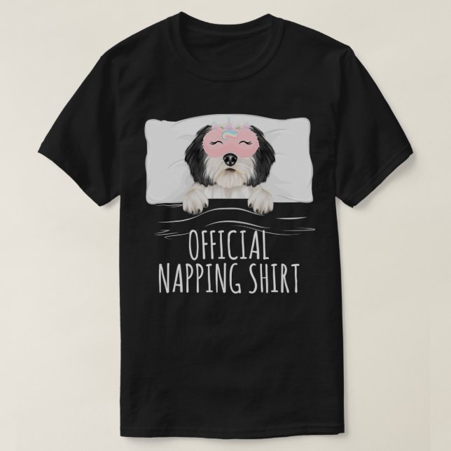 Polish Lowland Sheepdog Unicorn Sleep Mask Officia T-Shirt (Design vorne)