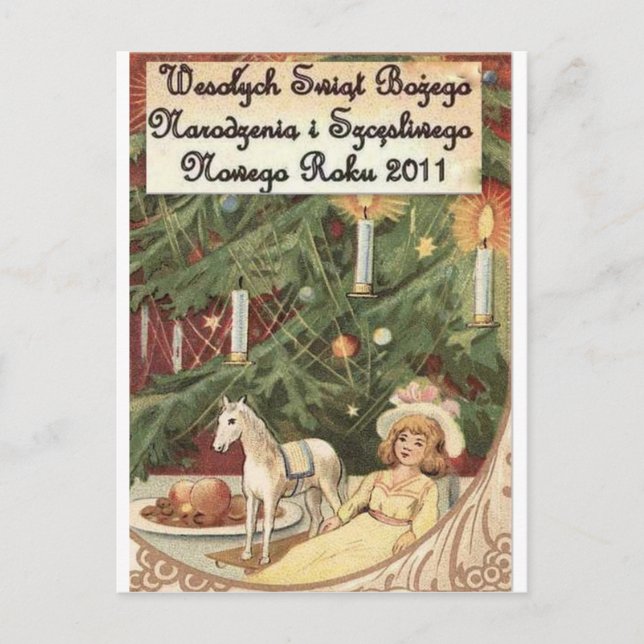 POLISH MERRY CHRISTMAS WESOLYCH SWIAT FEIERTAGSPOSTKARTE (Vorderseite)