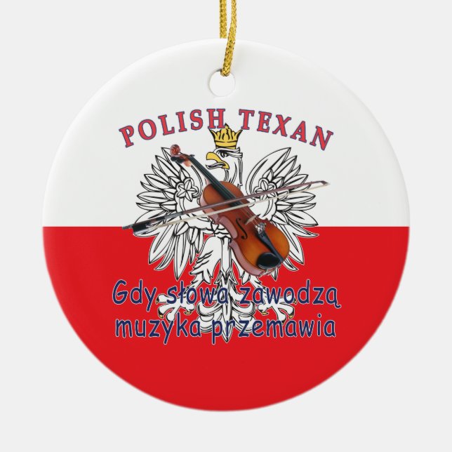Polish Texan Eagle Music Speaks Keramik Ornament (Vorne)