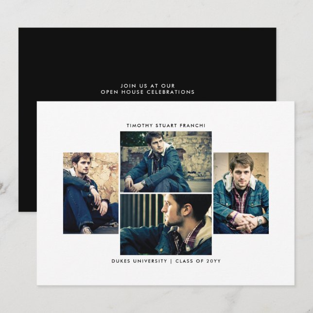Polished 4 Photo Graduation Faire-part (Devant / Derrière)