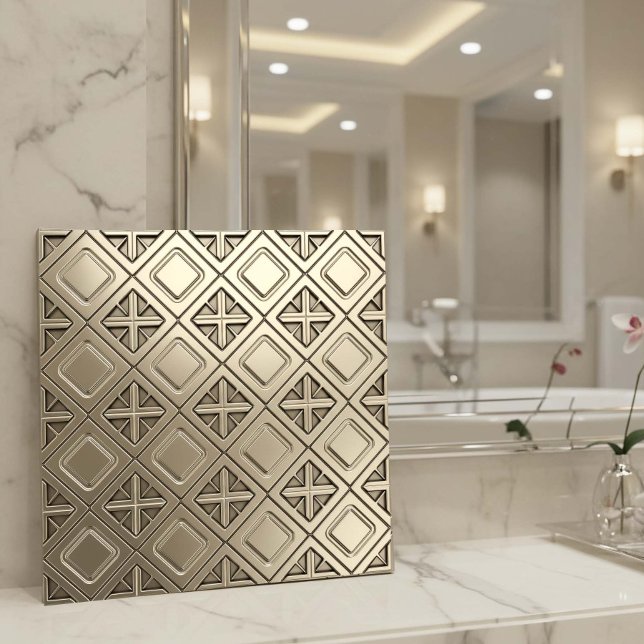 Polished Pewter Metallic Geometric #13 ID1227 Fliese (Von Creator hochgeladen)