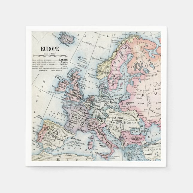 Political Map of Europe 1916 Serviette (Vorderseite)