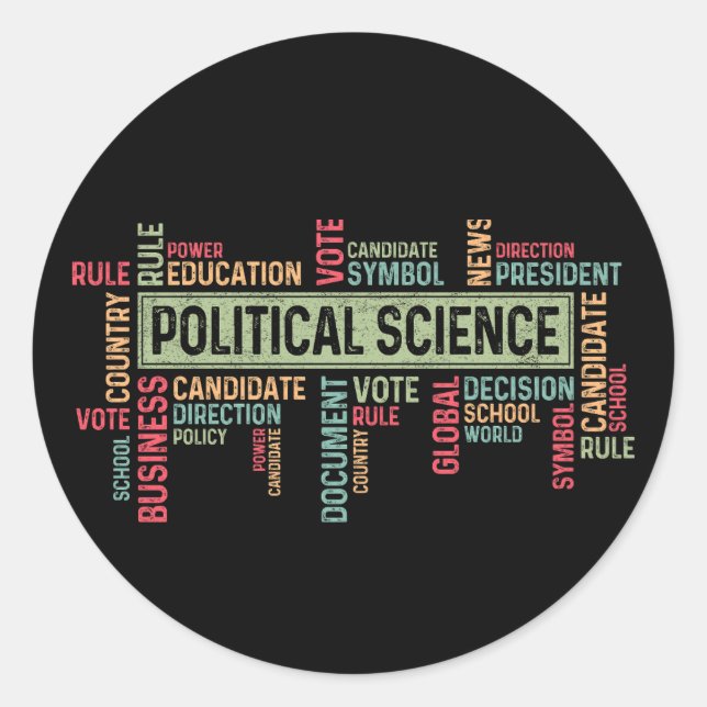 Political Science Runder Aufkleber (Vorderseite)