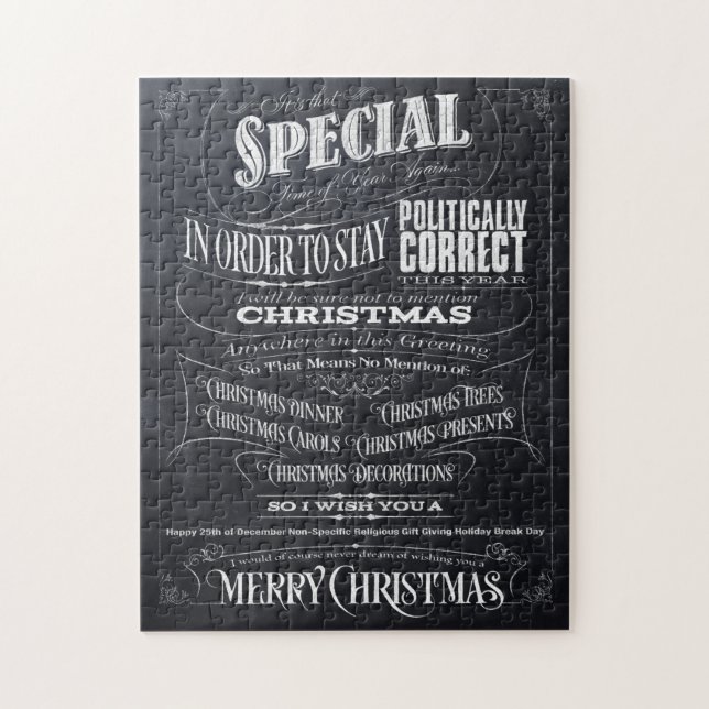 Politically Correck Chalk Chrismas Puzzle Box -I (Vertikal)
