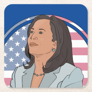 Politics Kamala Harris Rechteckiger Pappuntersetzer