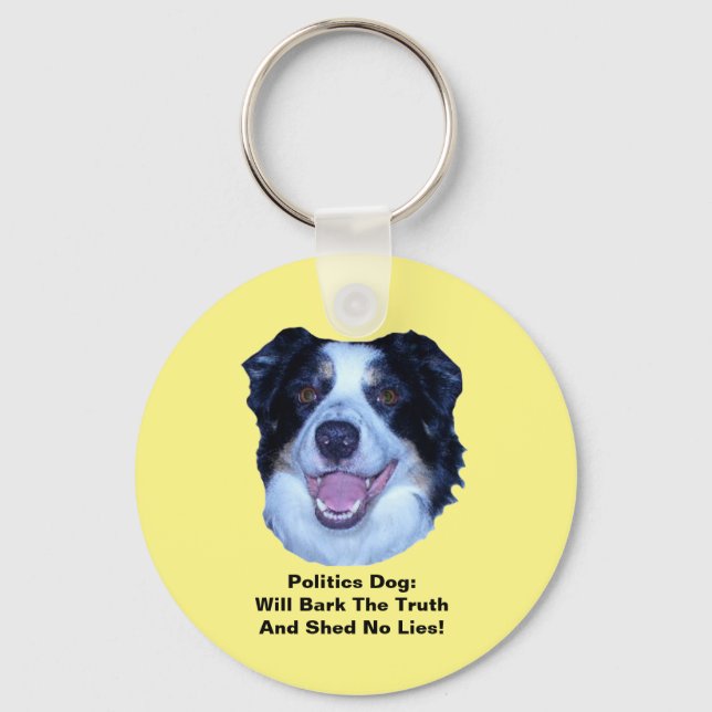 Politik grenzt Collie an die Schlüsselkette der Wa Schlüsselanhänger (Vorderseite)