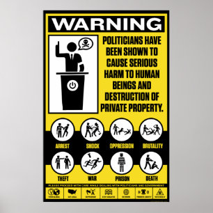 Politiker, die Plakat warnen