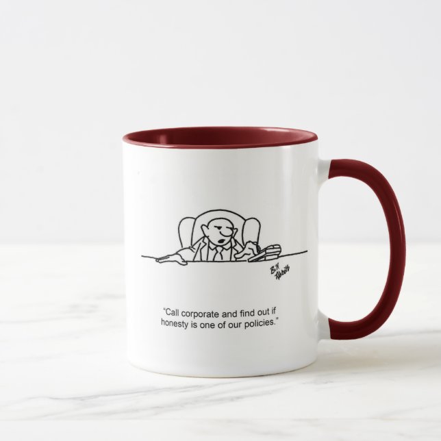 Politique d'honnêteté drôle Mug d'affaires (Droite)