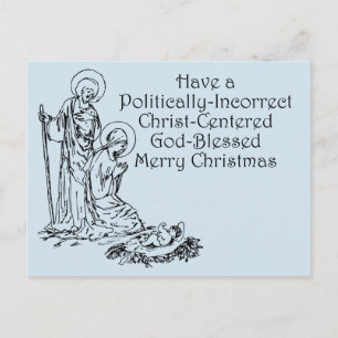 Politisch inkorrekte Christliche Weihnachtspostkar Postkarte