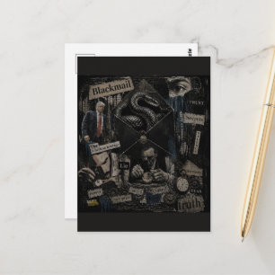 Politische Erpressung Präsident Collage Postkarte