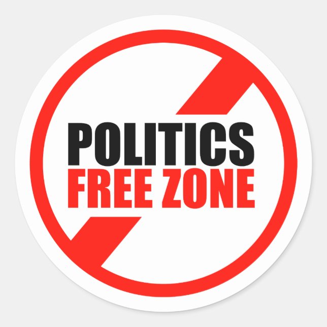 Politische Freizone Runder Aufkleber (Vorderseite)