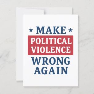 Politische Gewalt wieder falsch machen Postkarte