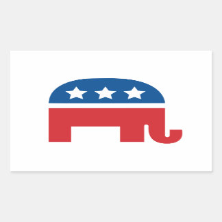 Politische Grafik - Republikanischer Elefant Rechteckiger Aufkleber